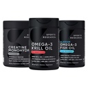 Sportonderzoek Creatine Monohydraat Verbeterd door de Omega Power House Antarctische Krill & Fish Oil met Triple Strength EPA en Fosfolipiden, Choline & Astaxanthine - Fit voor kampioenen