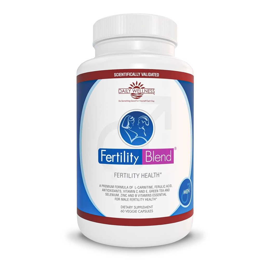 Dagelijkse Wellness voor mannen - Mannelijke Vruchtbaarheid Supplementen, Vitamine Blend Pillen - Mannelijke Telling Pre-ceptie voor Hem - Vruchtbaarheid Supplementen voor Mannen - 60 Capsules, 1 Pack