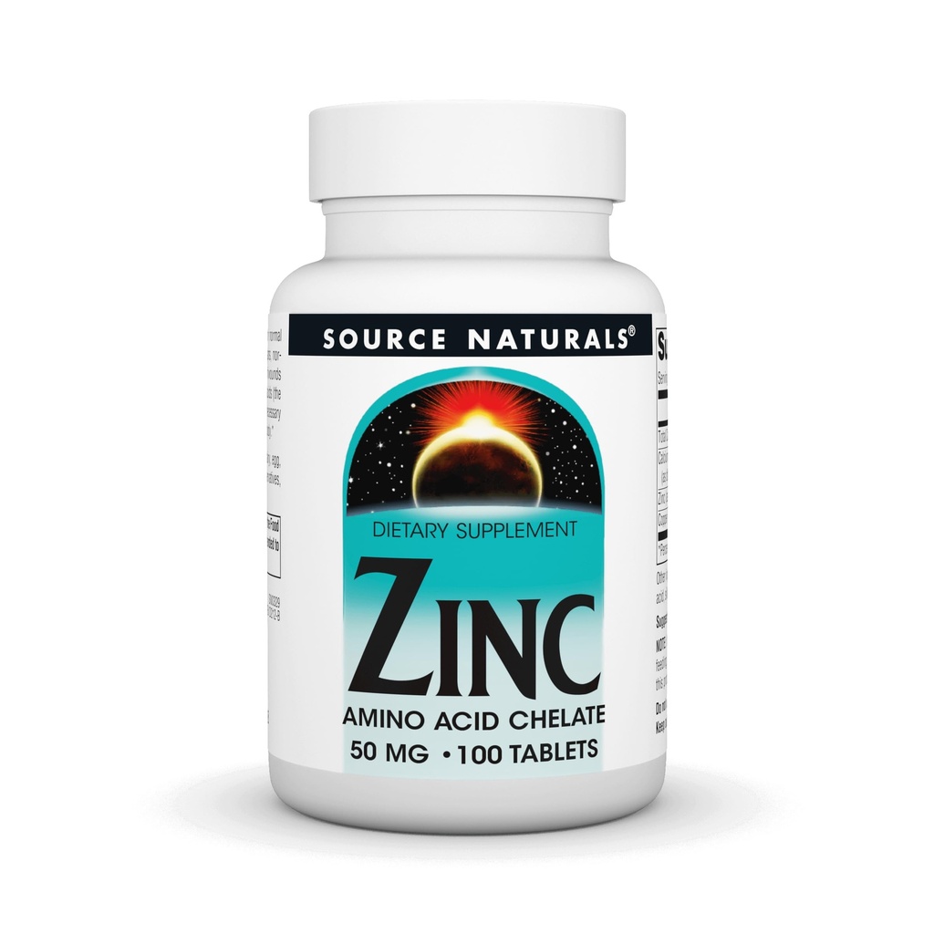 Bron Naturals Zink Aminozuur chelaat - 50mg - 100 tabletten