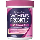 Recepten van de arts Probiotica voor vrouwen, 100 miljard CFU 32 Strains, met prebiotische vezels, enzymen & Cranberry, vaginale urine Digestieve & Immune, Geen Gist, Planchet Stabiel, Vertraagde Release, 30 Caps