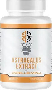 Gorilla Mind Astragalus 750 mg Capsules - Lange termijn Immune Ondersteuning en verbeterde cardiovasculaire gezondheid (90 capsules)