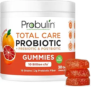 Total Care Probiotic + Prebiotic + Postbiotic Gummies - Peach Mango 30ct