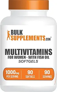 BulkSupplements.com Multivitamine voor vrouwen Softgels - Dagelijks Multivitamine supplement, Multimineral voor vrouwen met visolie - Glutenvrij, 1 Softgel per Serving (1000mg), 90 Tellen (pakket van 1)