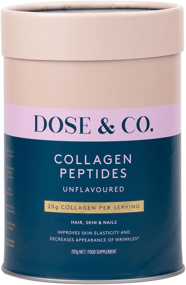 DOSE & CO. Pure Collagen Peptides for Hair, Skin & Nails, Unflavored - 10oz Powder Supplement