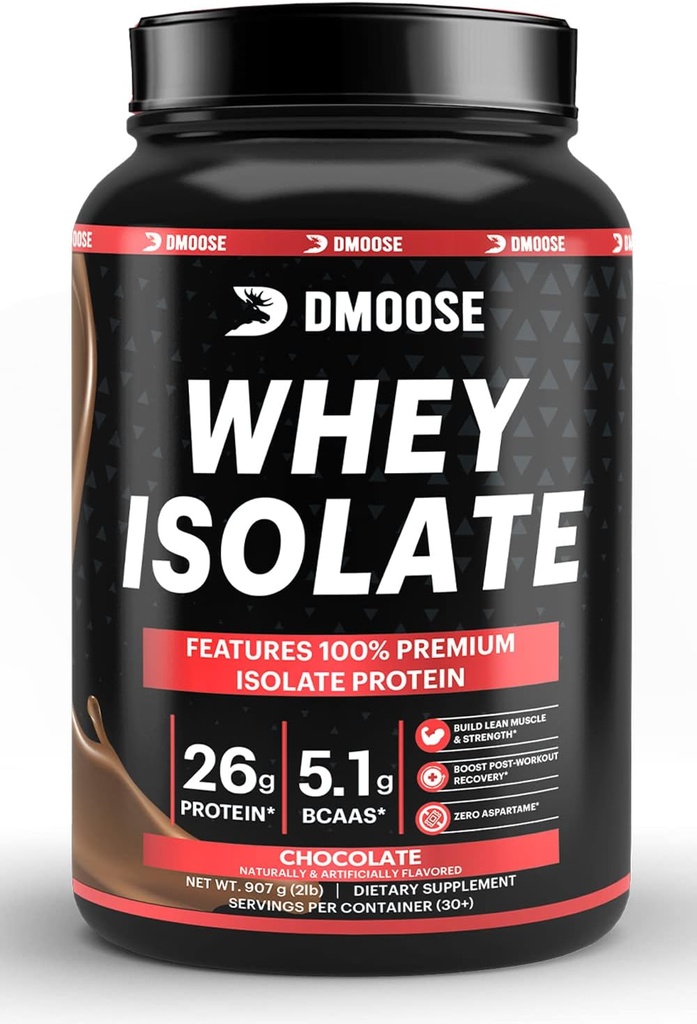 DMoose Wei Isolaat Proteïne Poeder I 26 g Proteïne I 5.1g BCAAS I Glutenvrij I helpt handhaven Spiermassa en verminderen hersteltijd I Chocolade & Vanille I 30 porties