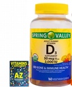 Spring Valley Vegetarische vitamine D3 Gummies, 2000 IE, 50 mcg, 160 Ct+Betere Gids Vitaminen Supplementen Boek Gratis Include (Cannot Verkocht afzonderlijk)