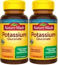 Nature Made Kalium Gluconaat 550 mg, Dieetsupplement voor Hartgezondheidsondersteuning, 100 tabletten, 100 dagen aanvoer (verpakking van 2)