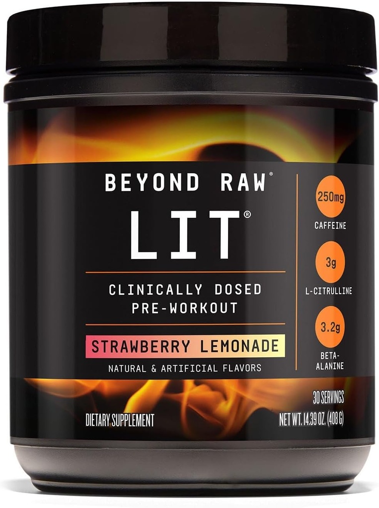 Voorbij Raw LIT Pre-workout - Aardbei Lemonade (30 porties)