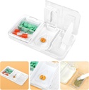 Toplive draagbare 3-in-1 pil Cutter en pil Grinder en pil houder, Nauwkeurig gemakkelijk snijden, Medicatie Crusher voor kleine grote pillen, Vitamine tabletten Splitter voor oudere kinderen Huisdieren, Wit