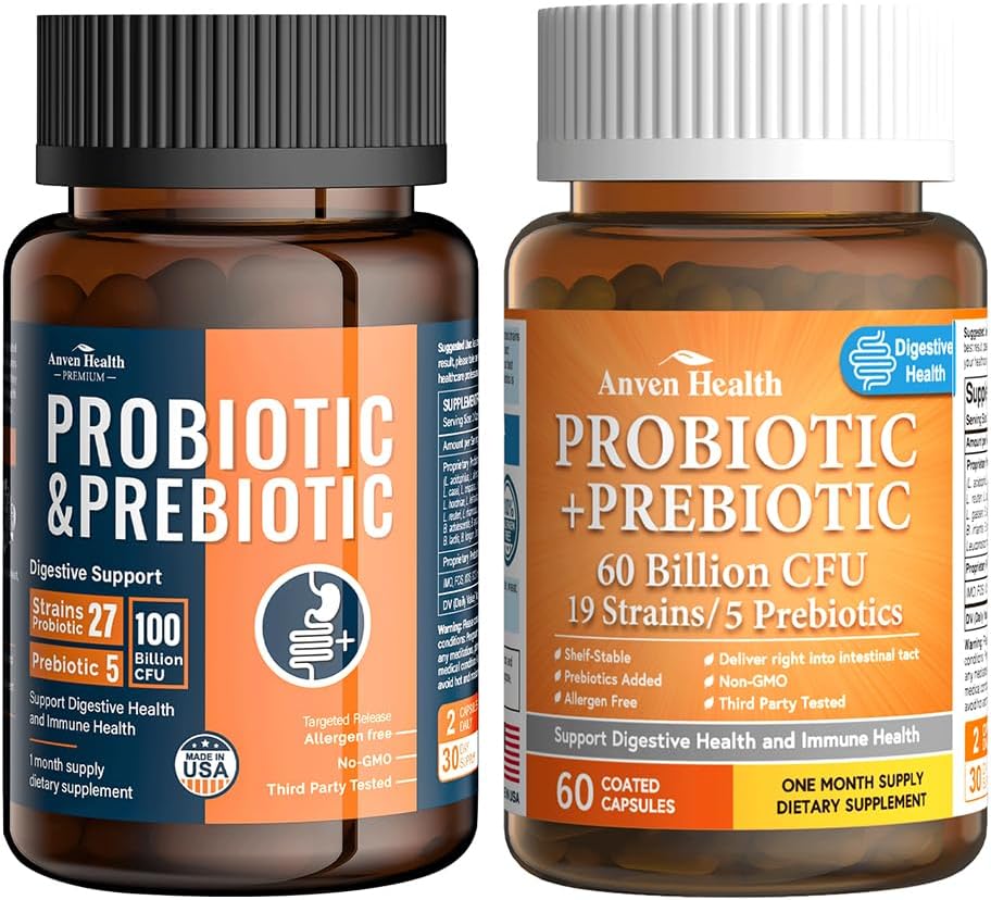 100 miljard probiotica voor mannen en vrouwen 27 strains 5 biologische prebiotica 60 miljard probiotica en prebiotica voor vrouwen en mannen