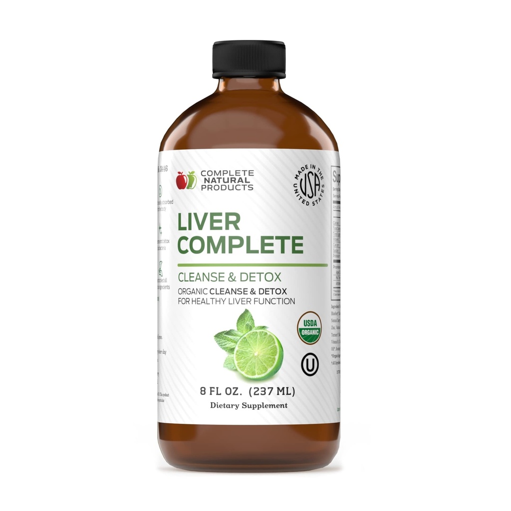 Lever Complete Liquid 8 oz - Biologische Lever Reiniging Detox Formule, Herbal Ondersteuning voor hoge enzymen met melk Thistle Dandelion Chanca Piedra, Easy Absorbing Natural Tinctuur USA Made Family Crafted