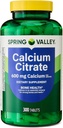 Spring Valley Calcium citraat tabletten Dieetsupplement, 600 mg, 300 Tel. - New Look