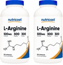 Nutricost L-Arginine 500 mg, 300 capsules (2 flessen)