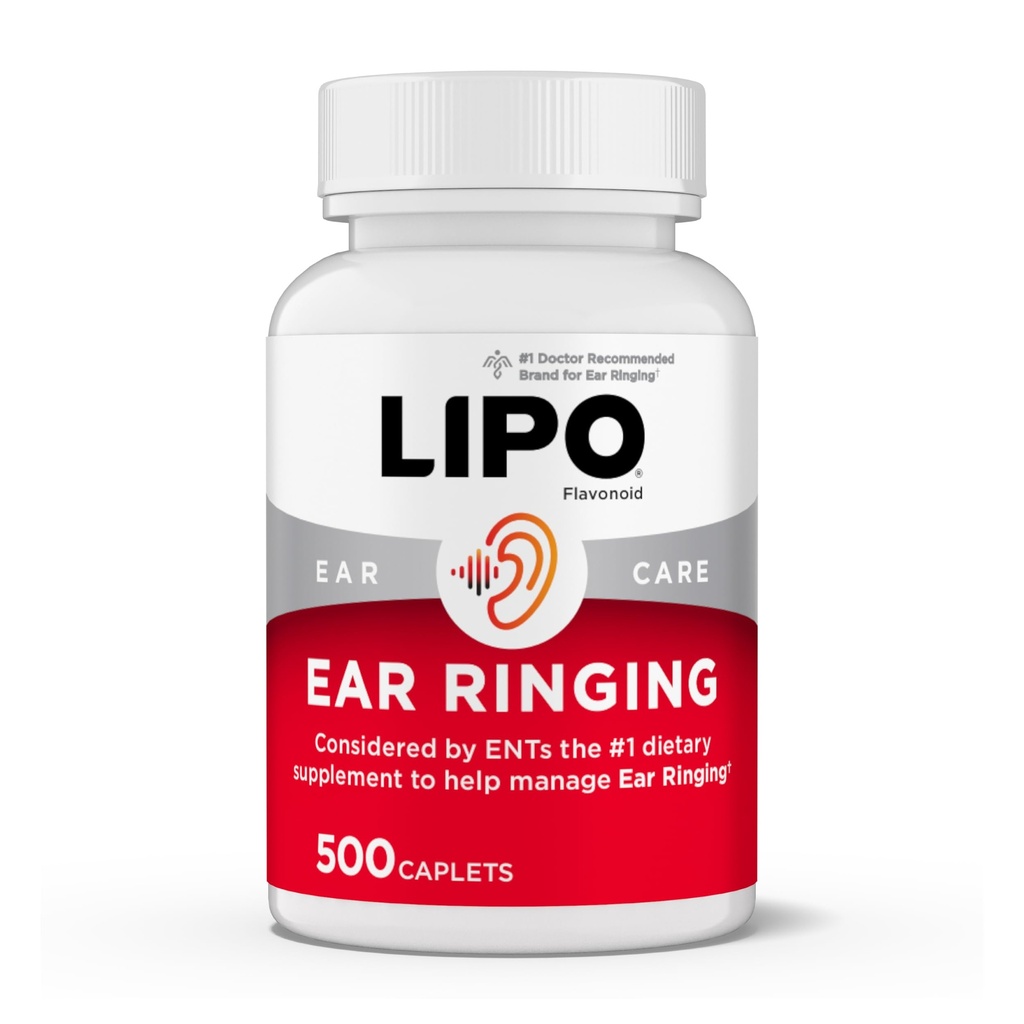 Lipo-Flavonoïde Plus Tinnitus Relief - Doctor-Aanbevolen voor Ringing oor - Klinisch-bewezen Citroen Bioflavonoïde Complex met Vitaminen C, B1, B2, B6, B12, & Calcium - 500 Capletes
