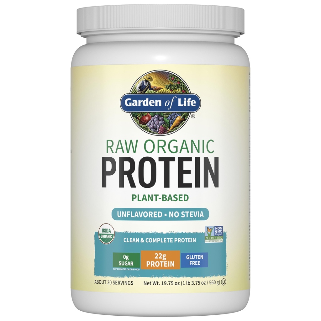 Tuin van het leven Biologische Vegan Proteïne Poeder, Planten- en BCAA's, Biologische Proteïnepoeder met Probiotica en Enzymen, Non-GMO, Glutenvrije Lactose Vrij 1.2 LB