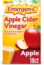 Emergen-C Apple Cider Vinegar Vitamine C Fizzy Drink Mix, Dieetsupplement voor Immune Ondersteuning, Apple - 18 Tellen