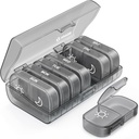 AOVON XL Wekelijkse Pillen Organisator 2 keer per dag, Pill Box 7 dag met een-zij grote openingen voor gemakkelijk te gebruiken, Gray AM PM Pillen Case voor Medicatie, Vitaminen, Visolie, Supplementen