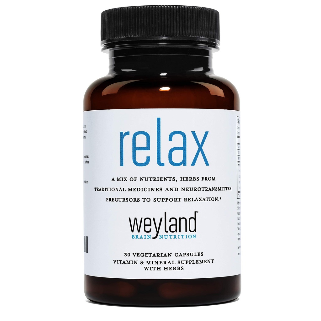 Relax - Natural Sleep Supplement met GABA, L-Theanine, Valeriaanwortel, 5-HTP, Citroenbalsem en Relaxatiehulp - 30 Vegetarische Capsules