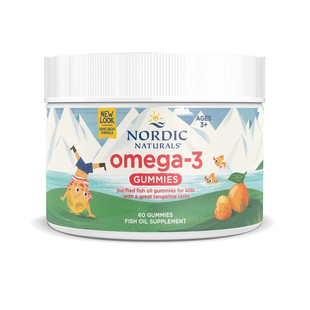 Nordic Naturals Nordic Omega-3 Gummies, Tangerine - 60 Gummies - 82 mg Totaal Omega-3s met EPA & DHA - Non-GMO - 30 Servers
