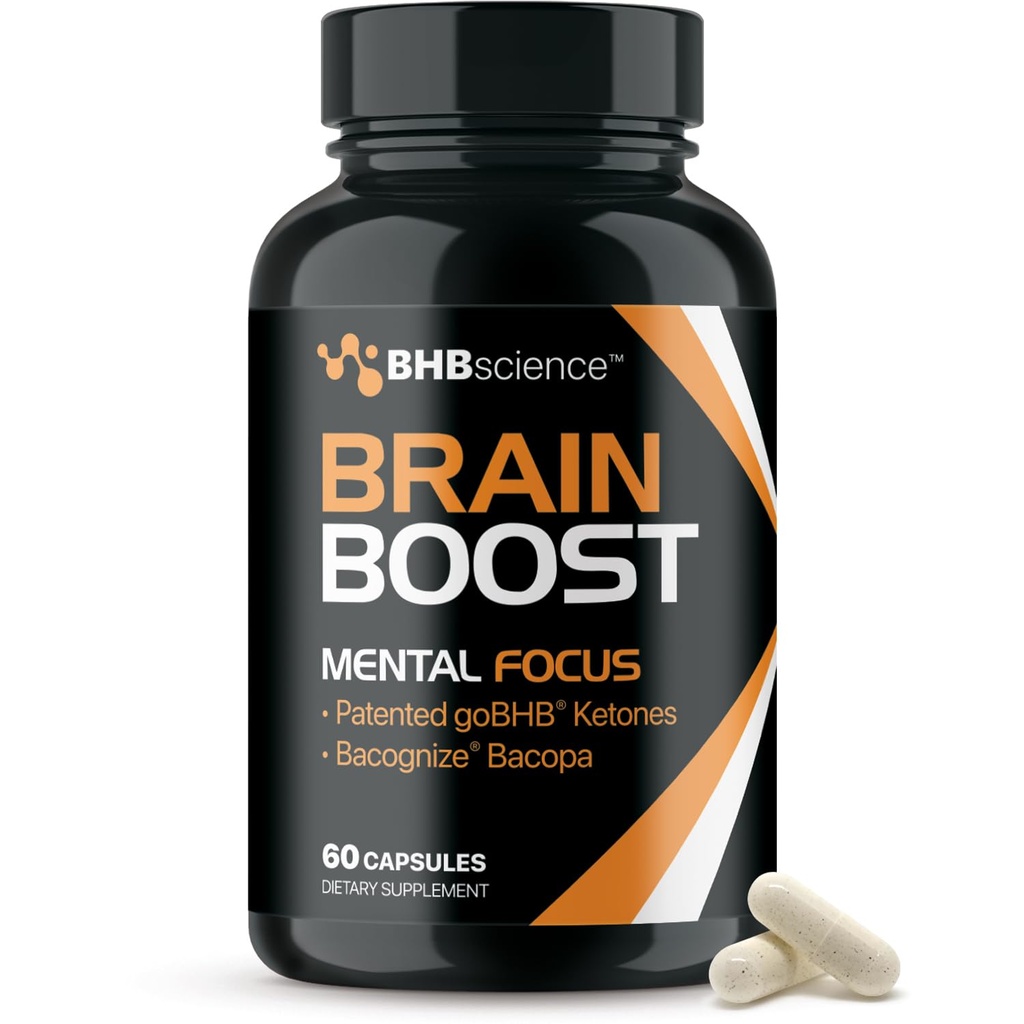 Brain Booster Supplement voor Focus - Klinisch gevalideerd Nootropics Brain Support Supplement met Bacopa Monnieri Extract & Gepatenteerde goBHB voor Cognitieve Ondersteuning - 3rd Party Tested (30 Servings)