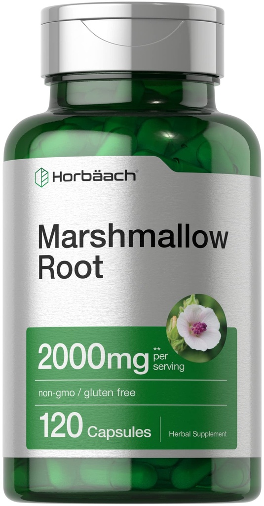 Horbäach Marshmallow Root Capsules | 120 Count | Non-GMO & Gluten Free | Traditional Herb Extract