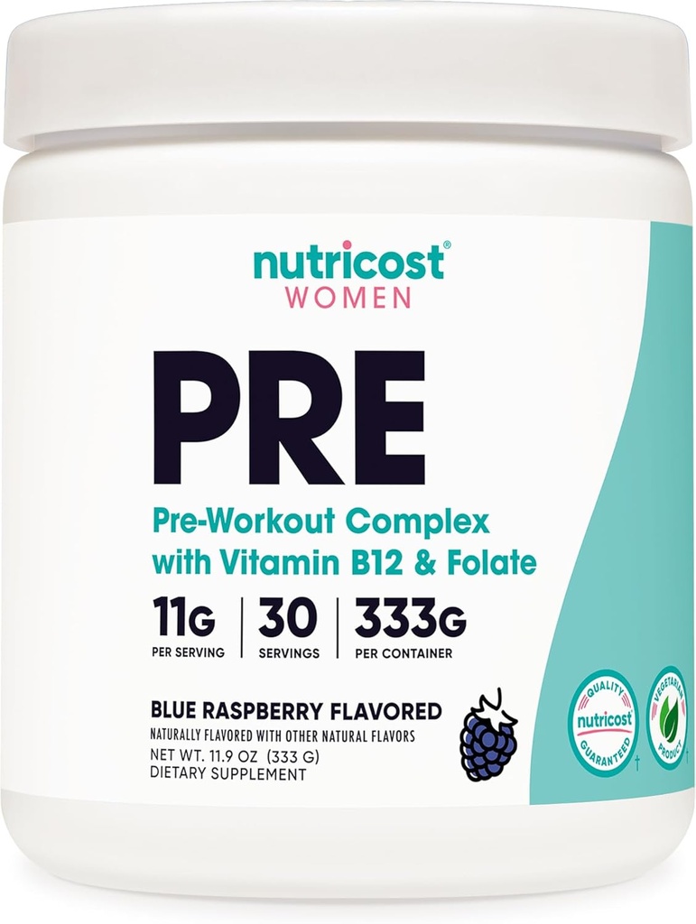 Nutricost pre-workout poeder voor vrouwen, blauwe framboos, 30 porties