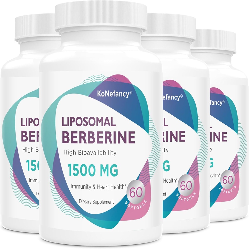 Liposomal Berberine Supplement 1500mg - Hoge biologische beschikbaarheid Berberine HCL Capsules for Women and Men, AMPK Activator for Cardiovascular Health, Sugar-Free, Non-GMO,240 Softgels