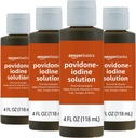 Basics First Aid Antiseptisch, 10% Povidon Jodium Solution, 4 Fluid Ounces, 4-Pack (voorheen Solimo)