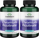 Swanson Chroom Picolinaat - Natuurlijk supplement Promoting Metabolisme & gewicht management - Ondersteunt gezonde bloedsuiker niveaus al binnen het normale bereik - (200 capsules, 200 mcg Elke) 2 Pack