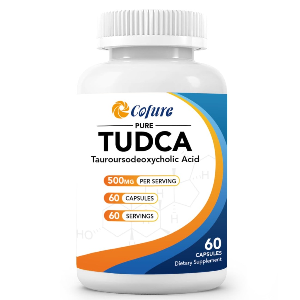 TUDCA 500mg supplement, lever- en galblaasondersteuning, echt gezuiverde leverzout met Bitter Taste, Vegan, Glutenvrij, Niet GGO - 60 capsules