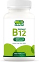 Vitamine B12 1000 mcg, 120 tabletten, Natuurlijke kersensmaak, Glutenvrij, Non-GMO, Suikervrij, Snel oplossen