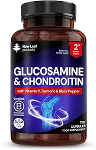Glucosamine en Chondroitin MSM - Extra absorptie op hoge sterkte verrijkt met vitamine C, Glucosaminesulfaat Chondroitinsulfaat, MSM en vitamine C Glutenvrij, GMP, 120 voedingssupplementen