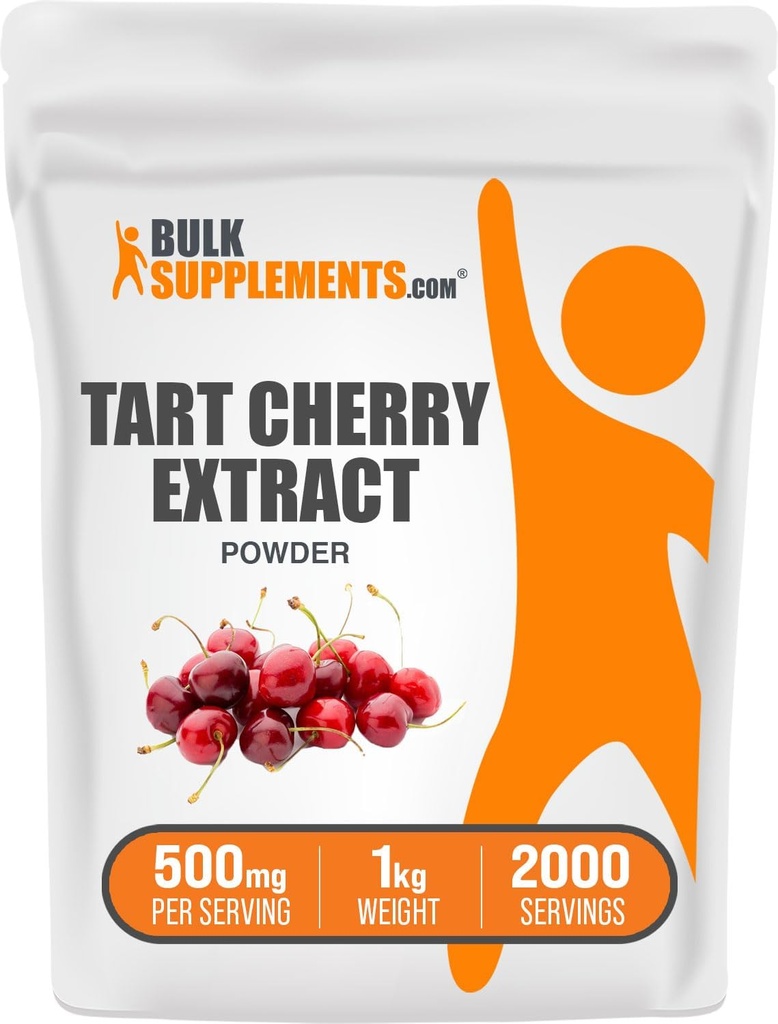 BulkSupplements.com Tart Cherry Extract Powder - Tart Cherry Supplement, Kruidensupplement - Antioxidant Bron, Glutenvrij, 500mg per Serving, 5kg (11 lbs) (Pack of 5)