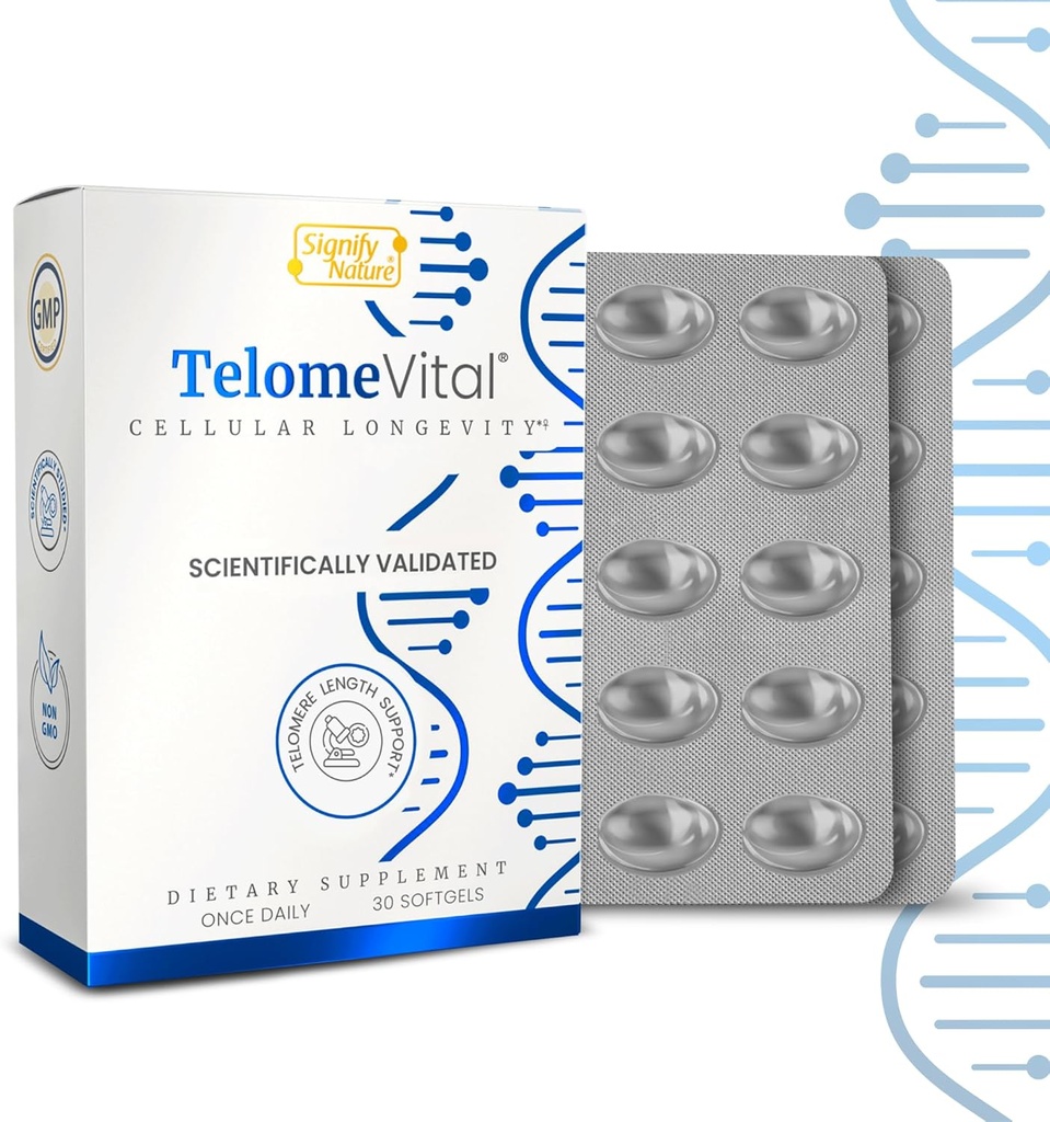 TelomeVital® - Telomere & NAD Supplement Support Telomere Support Polyfenolen Complex w/Qurcetin & Oleuropein CELLULAR LANGEVITY ACTIVATOR Anti Aging Supplement Telomere Supplementen