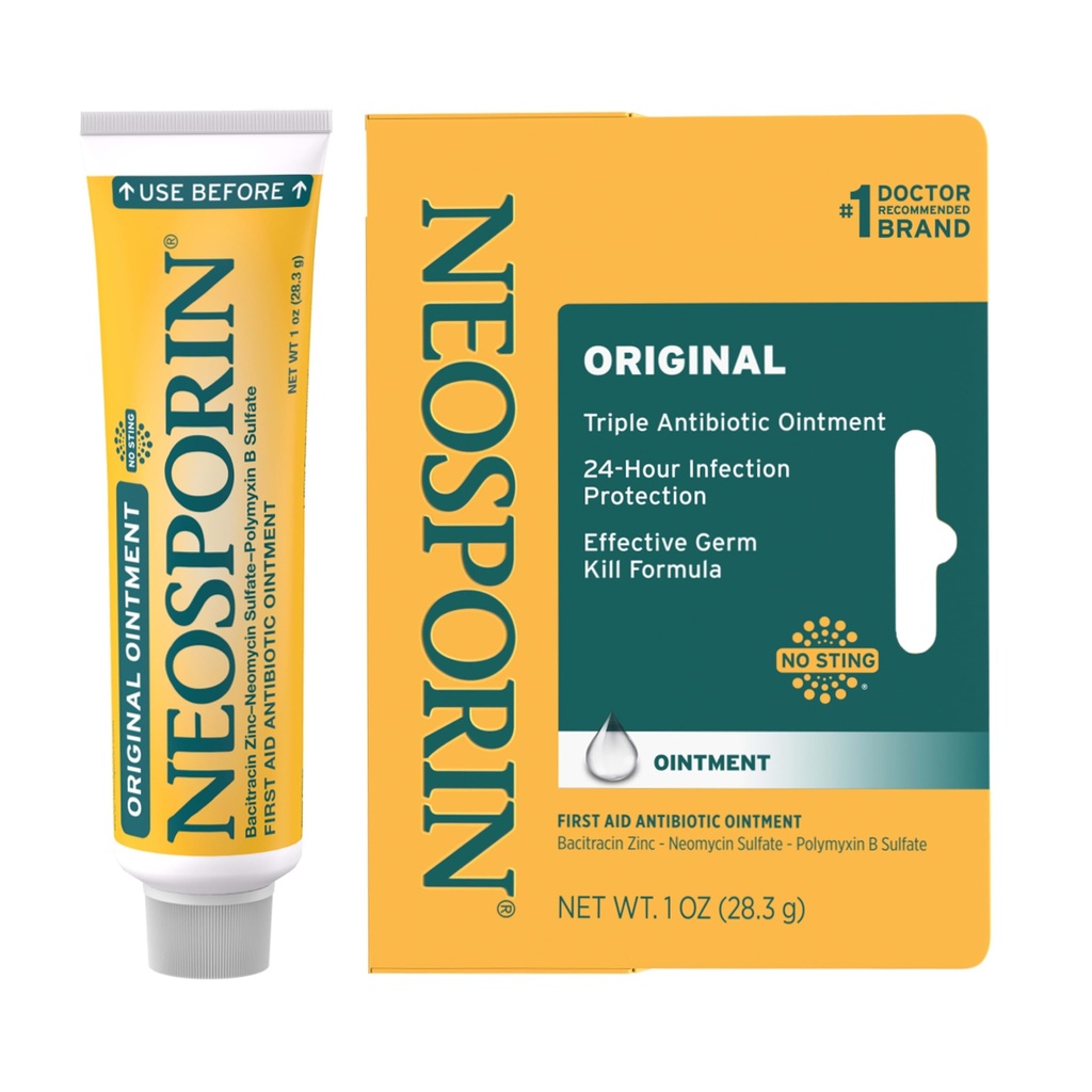 Neoclosporine Originele eerste hulp Triple Antibiotische Zalf, Bacitracine Zink & Neomycine Sulfate Infection Protection, Wound Care Treatment & Scar Appearance Minimizer for Minor Cuts, Scrapes & Burns, 1 oz