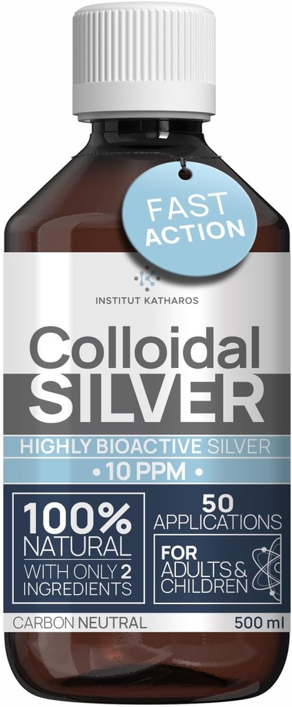 Colloïdaal Silver Liquid 8 fl oz 10 PPM - Bioactive Hydrosol Silver Water - Natural Immune Support Nano Sol Supplement Solution - Kwaliteit Ionische Mineralen - Organisch Gestructureerd Zilver