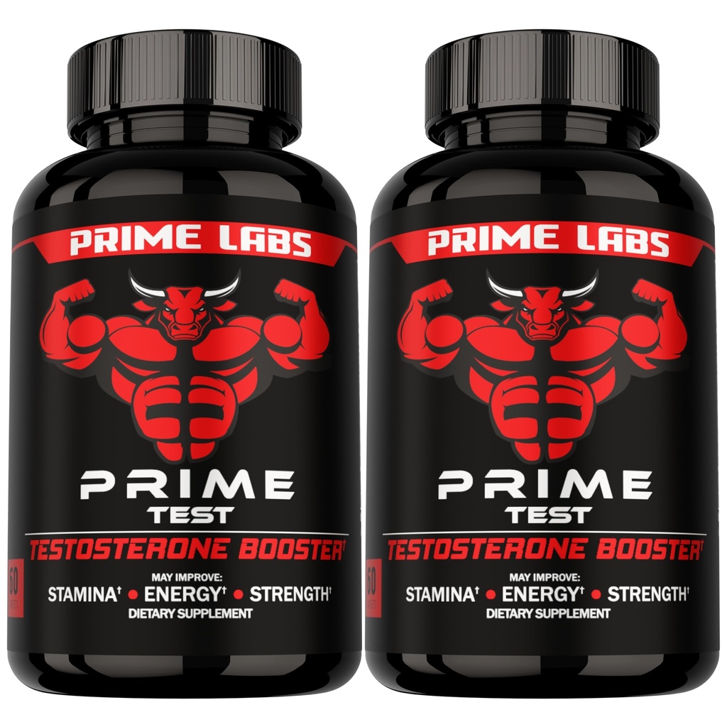 Prime Labs Testosteron Supplement voor mannen (2-pack) - Uithoudingsvermogen, duurzaamheid, energie, & kracht - Testosteron Booster & workout supplement voor mannen - 120 caplets