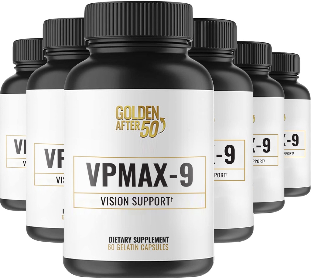 Golden After 50 VpMax-9 - Sight Care en Antioxidant Supplement met Oogvitaminen, Luteïne, Lycopeen en Bosbes Extract - 6 Flessen