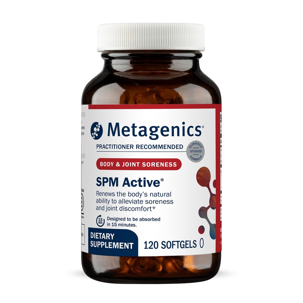 Metagenics SPM Active - Specialized Pro-Resolving Mediators from Marine Oils - Ondersteunt Normale Ontvlammingsrespons, Weefsel Gezondheid, Gezamenlijke Comfort, Immune Health - Non-GMO, Glutenvrije - 120 Softgels