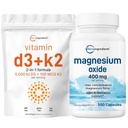 Micro Ingrediënten Vitamine D3 5.000iu + K2 100mcg Softgels & Magnesium Oxide 400mg Bundelpakket 