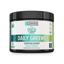 ZHOU Nutrition USDA Organic Supergreens Powder, Superfood Smoothie Juice Mix, Spirulina, Chlorella, Tarwegras, Kale, Vezel, Immune en Energy Support, Vegan, Non-GMO, 30 Servers