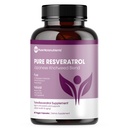 Pure Resveratrol Supplement - Extra sterkte 600mg Trans-Resveratrol Per Serve - voor hart, cognitieve, immuungezondheidsondersteuning Gezuiverd en biologisch beschikbaar - 60 Vegan Caps
