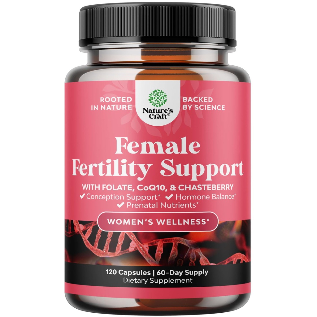 Vruchtbaarheidssupplement voor vrouwen met prenatale multivitaminen - vrouwelijke vruchtbaarheid Ondersteuning met prenatale Choline Inositol Folate Chasteberry en CoQ10 Vruchtbaarheid Blend voor vrouwen te bevorderen snellere ontvangst