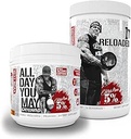 5% Nutrition Rich Piana Bundle | AllDayYouMay Caffeinated BCAA Powder (Southern Sweet Tea) + Reloaded High-Stim Pre-Workout (Fruit Punch)