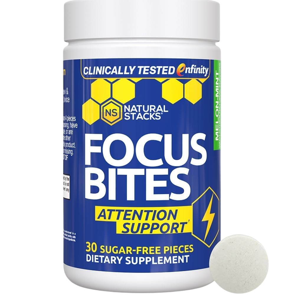 Paraxanthine Supplement 100mg - Caffeine Free Focus Supplement for Productivity & Attention Support - Clinically Tested Enfinity Paraxanthine - Jitter Free Energy Support - 30 Melon Mint Focus Bites