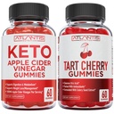 60 Keto Apple Cider Vinegar Gummies Geavanceerd gewichtsverlies + 60 Tart Cherry Gummies met Selderij Zaad Extract