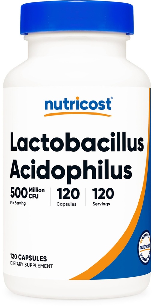 Nutricost Lactobacillus Acidophilus 500 miljoen CFU per portie (120 capsules)