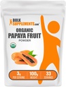 BulkSupplements.com Biologische Papaya Fruitpoeder - Smaakpoeder, afkomstig uit Carica Papaya Fruit - Glutenvrij, 3g per portie, 100g (3,5 oz) (pakket van 1)