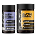 ONNIT Premium Alpha Brain Bundle - Nootrope Brain Supplement (90 telling) voor Focus, Concentratie & Geheugen + Nieuwe Mood Supplement voor Stress Relief, Slaap en Mood (60 telling)