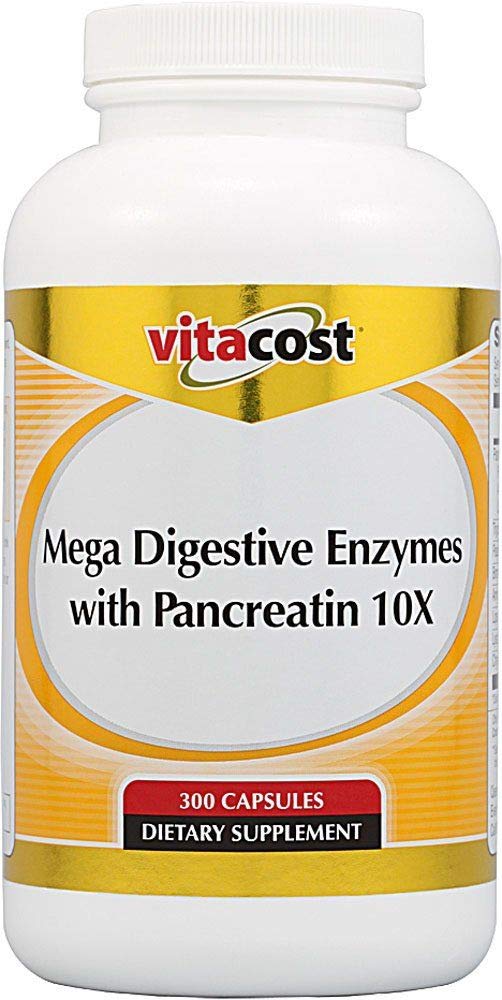 Vitacost Mega Digestieve Enzymen met Pancrean 10X - 300 Capsules